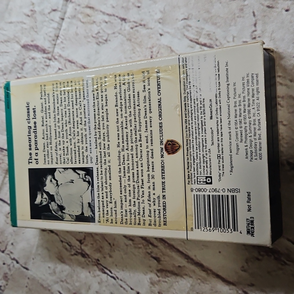 East of Eden VHS Movie 1955 - Picture 2 of 2